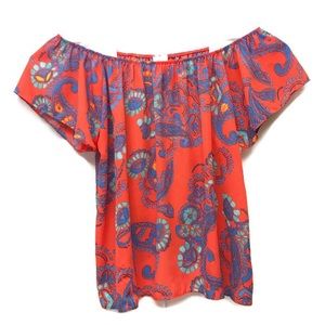 Alia Brand Shirt Shoulder Blouse Open Back Top